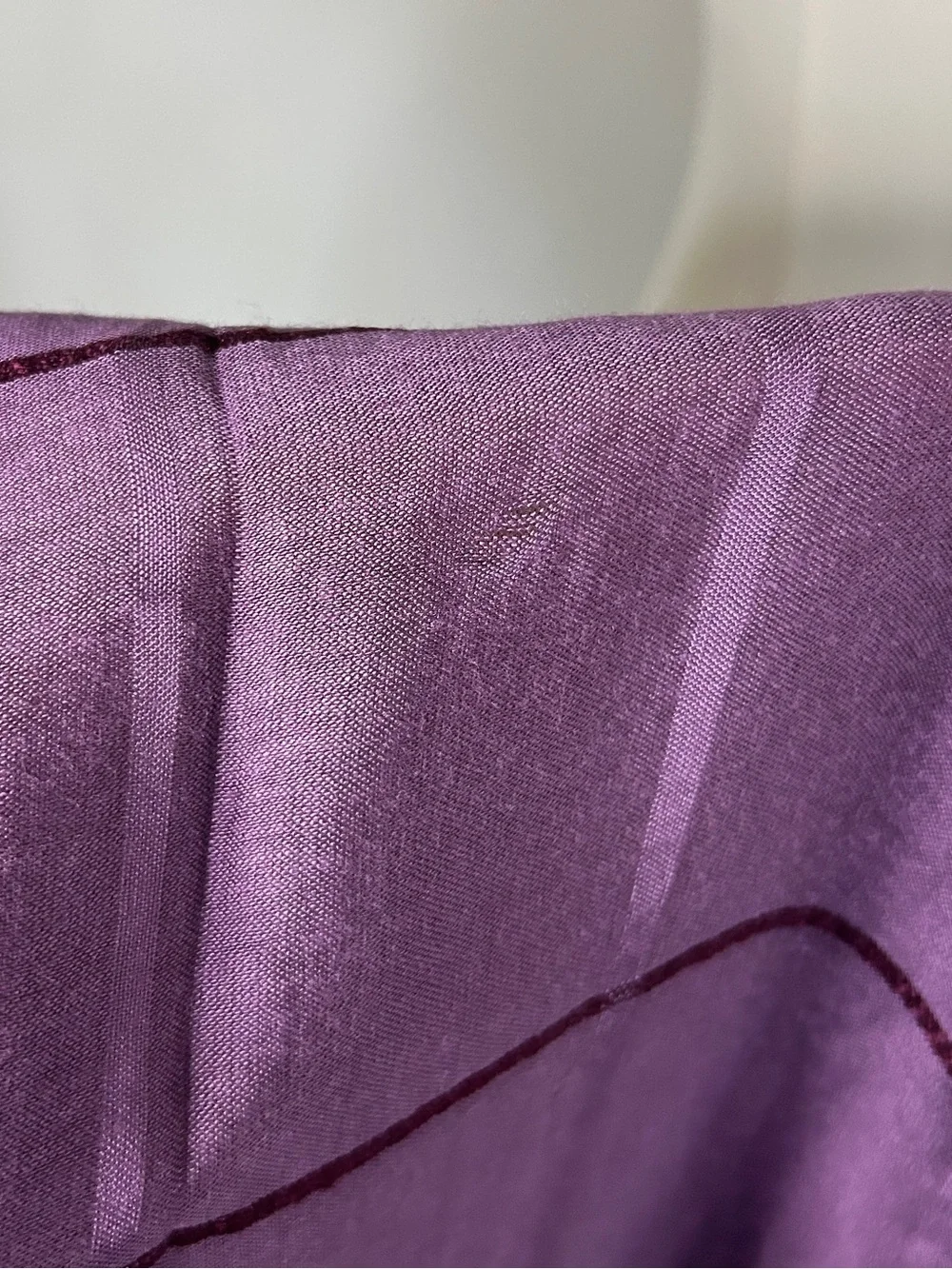 Handwoven Artisan Silk Linen Layering Scarf Wrap Shawl Purple Fringe Boho 78x25